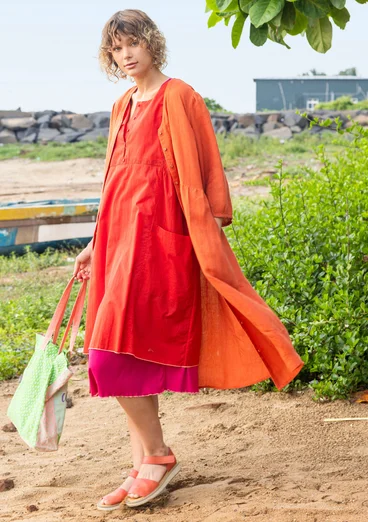 Kleid aus Leinengewebe - grapefruit