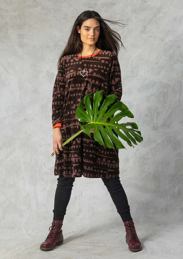 Velourskleid „Paraguay“ aus Bio-Baumwolle/Recycling-Polyester - maulbeere