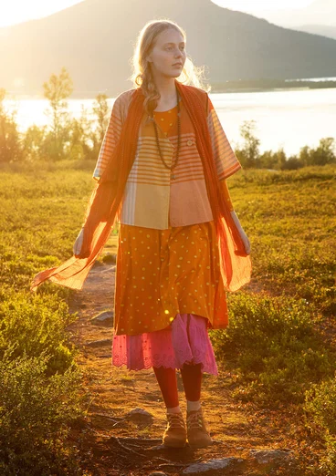 Blouse "Madras" en coton biologique tissé - masala