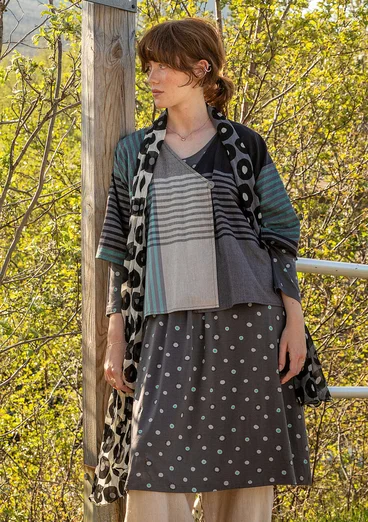 Bluse „Madras“ aus Bio-Baumwollgewebe - schwarz