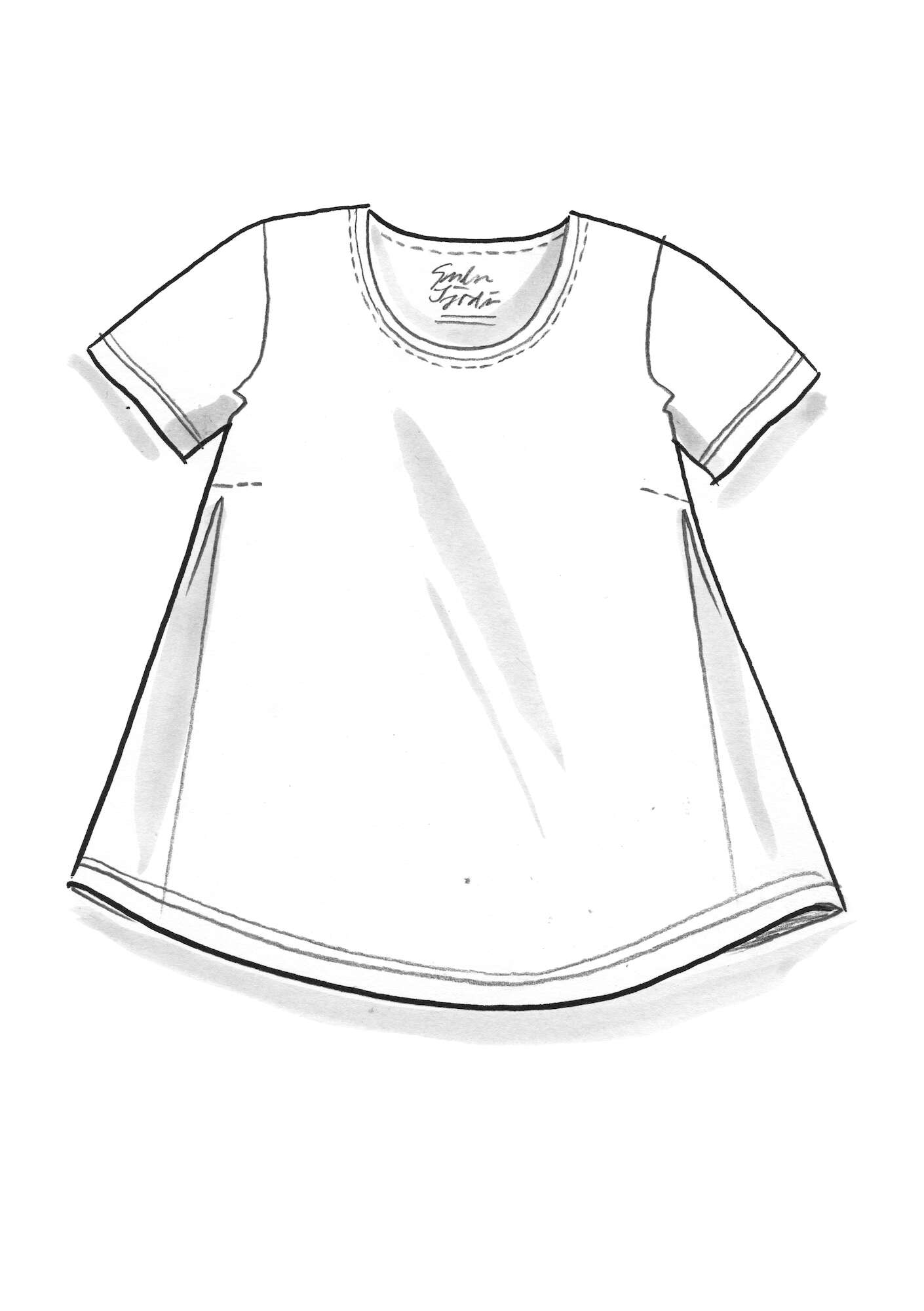 “Ines” short-sleeve jersey top in organic cotton