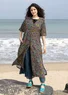 “Pearl” woven viscose/linen dress (black L)