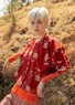 “Rose hip” woven organic cotton blouse (agate red L)