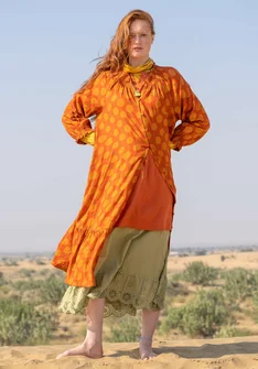 Robe "Gjusta" en coton biologique tissé - henné