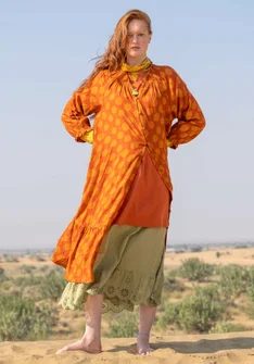 “Gjusta” woven organic cotton dress - henna
