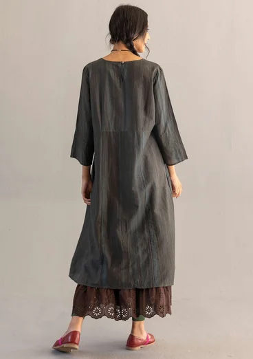 Geweven jurk "Melody" van biologisch katoen/zijde - agave