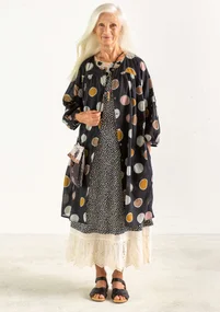 Robe "Billie" en coton biologique/recyclé - noir/motif