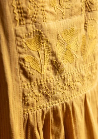 “Wanja” woven organic cotton dress - ochre