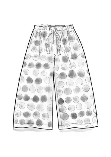 Pantalon tissé "Paris" en coton biologique/soie - flamant rose/motif