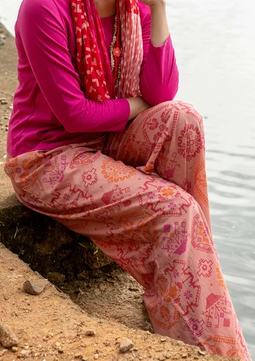 “Poesi” woven organic cotton trousers - ash pink