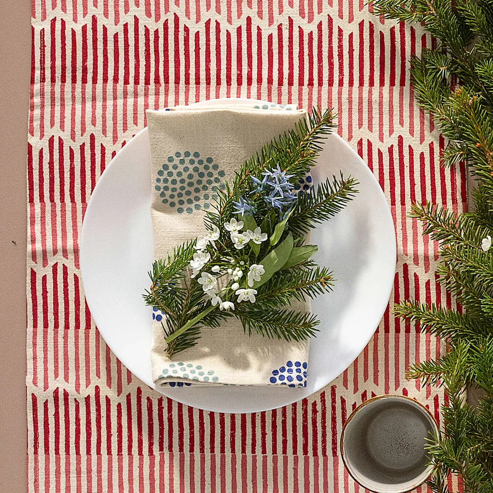 “Taiga” organic cotton placemat - coral