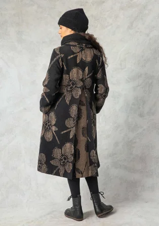 Manteau "Marabel" en tissu de laine/polyester - ombre noire
