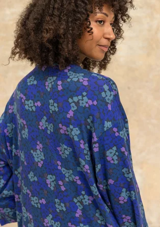 Geblümtes oder einfarbiges Jerseykleid „Hillevi“ aus Lyocell/Elasthan - indigoblau-gemustert