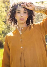 “Asta” woven linen dress - mustard