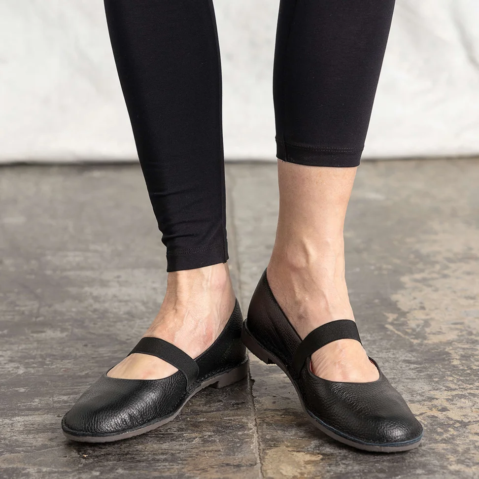Nappa ballerina pumps - black