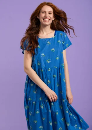Kleid „Floria“ aus Bio-Baumwollgewebe - mittelmeerblau