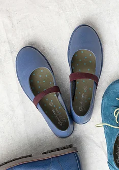 Ballerina flats in nappa - mountain blue