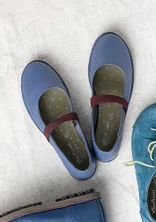 Ballerinas aus Nappaleder - bergblau