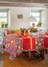 “Sol” patterned organic cotton tablecloth (amaryllis One Size)