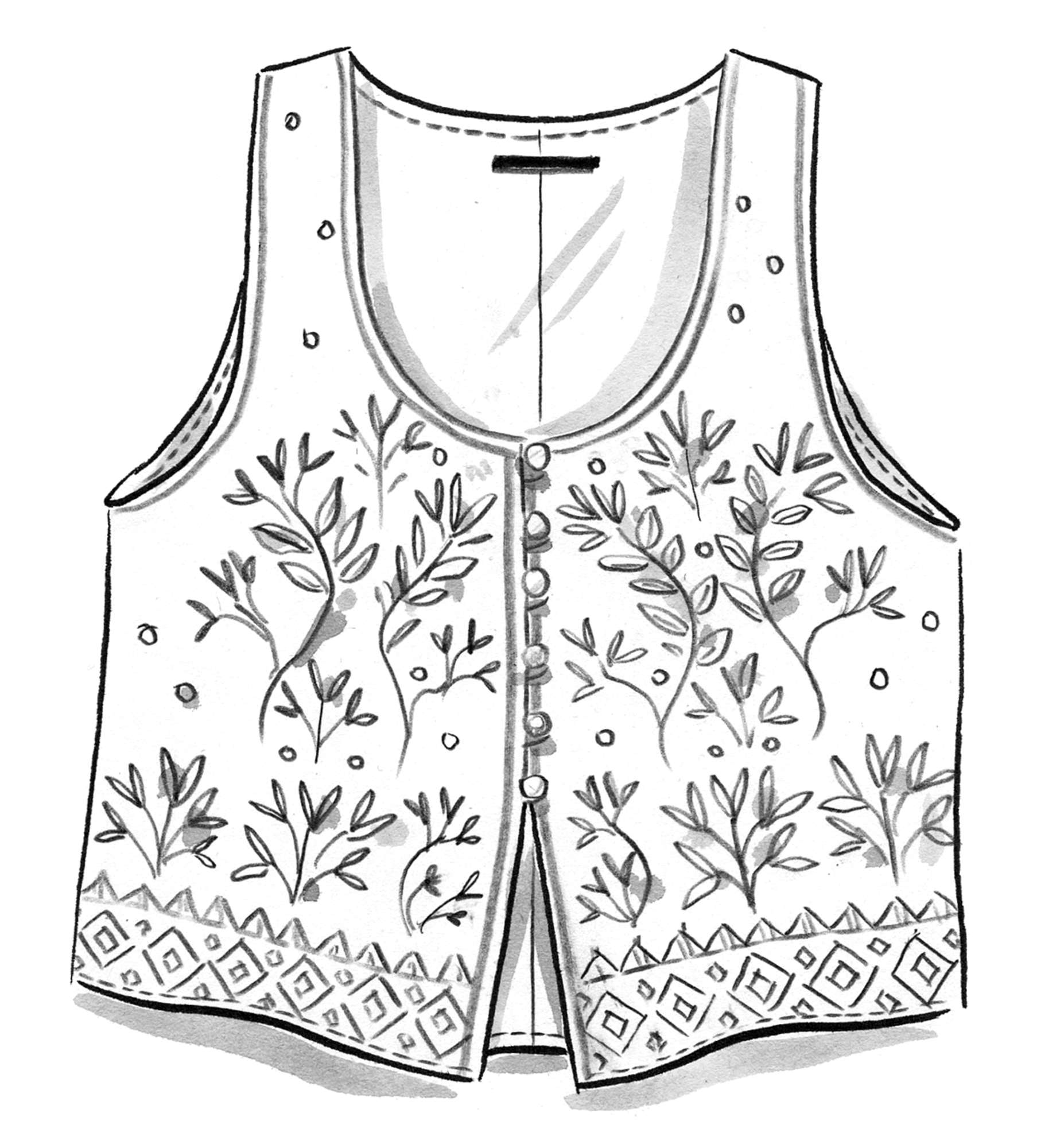 “Kryddmynta” organic cotton waistcoat