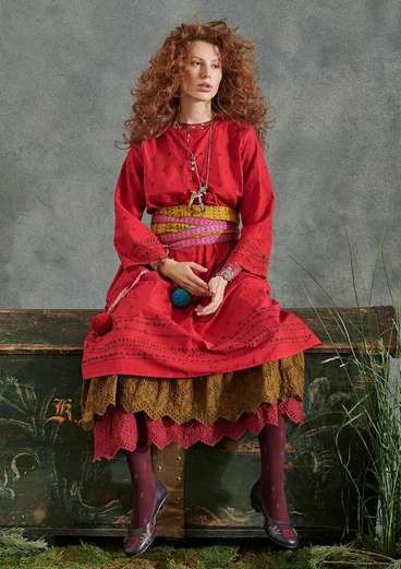 Robe "Kristine" en coton/laine - tomate