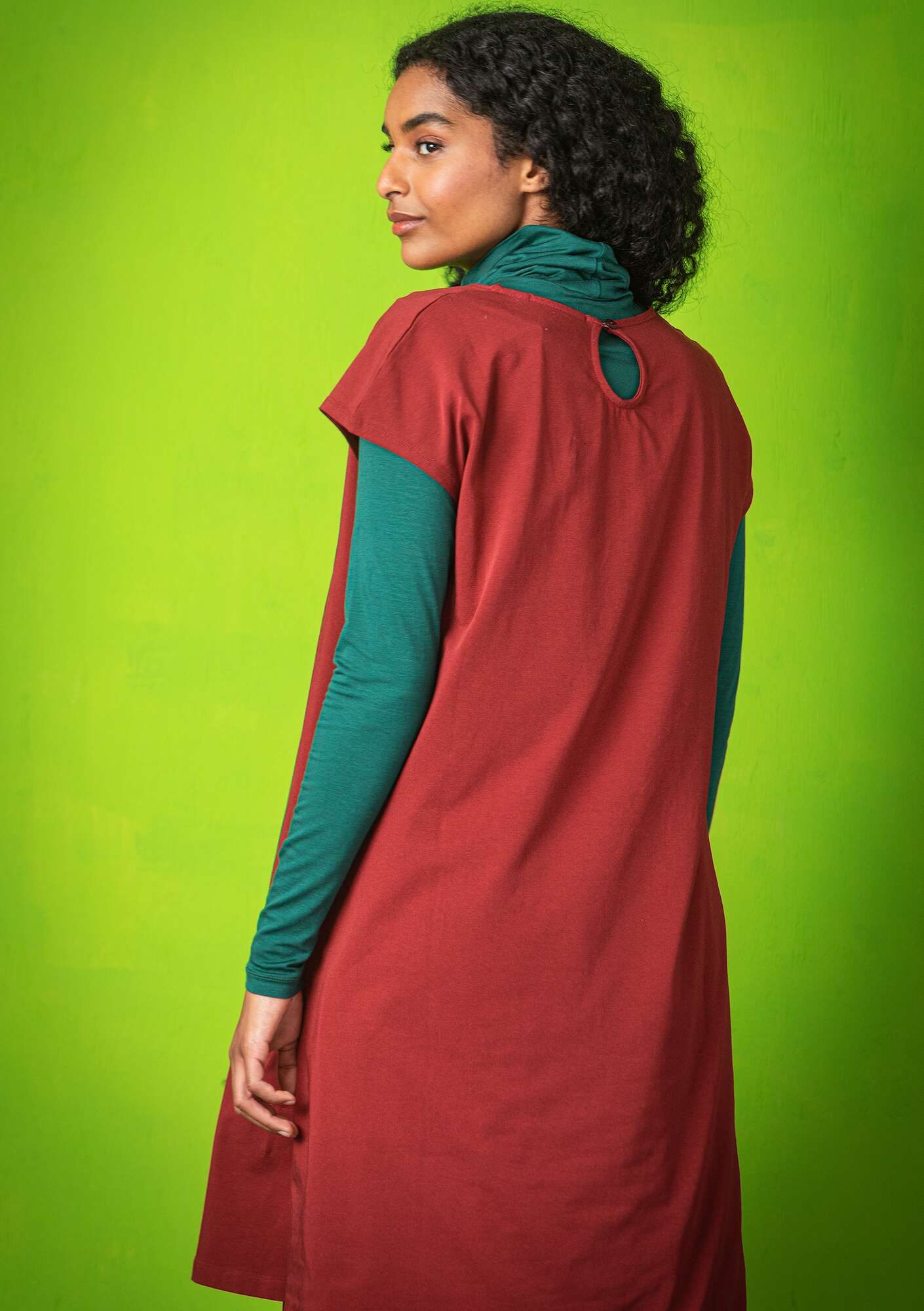 Robe en jersey de coton biologique/élasthanne rouge agate thumbnail