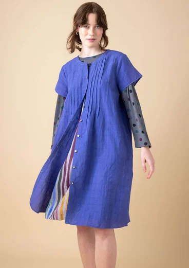 Robe en tissu de coton biologique/lin - bleu ciel