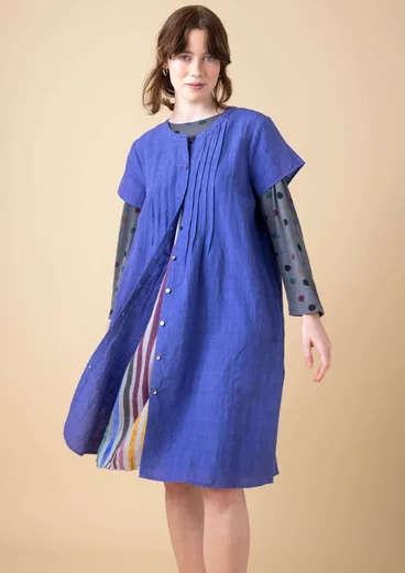 Robe en tissu de coton biologique/lin - bleu ciel
