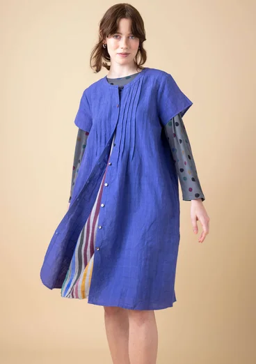 Robe en tissu de coton biologique/lin - bleu ciel