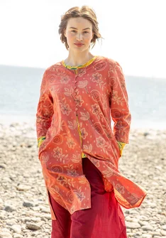 Robe "Kamala" en coton biologique tissé - henné