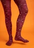 Jacquardmuster-Strumpfhose „Blossom“ aus Recycling-Polyamid (aubergine-gemustert S/M)