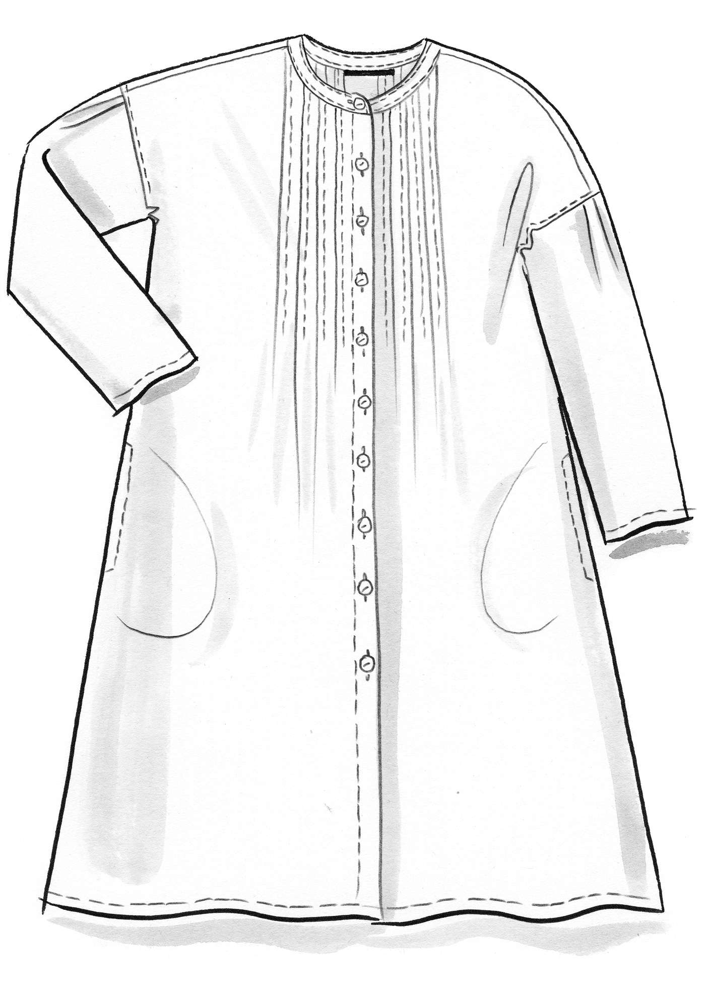 Vevd kjole «Serafina» i økologisk bomull