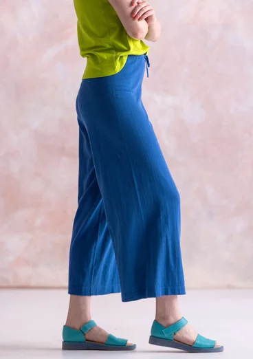 Fine-knit organic cotton trousers - porcelain blue
