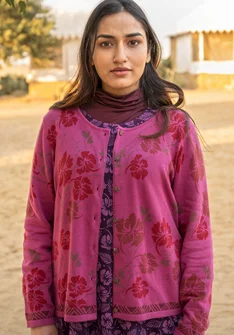 Strickjacke „Flow“ aus Bio-/Recycling-Baumwolle - orchideenrosa