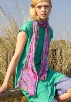 “Fjäril” organic cotton scarf - hydrangea