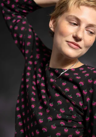 “Sigrid” organic cotton/lyocell top - black