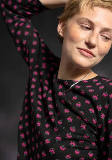 “Sigrid” organic cotton/lyocell top - black