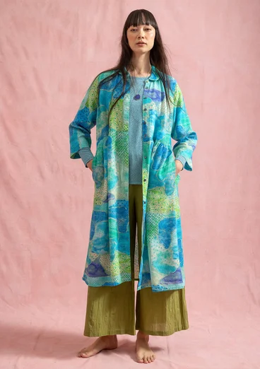 Robe tissée "Supernova" en lyocell/lin - indigo clair