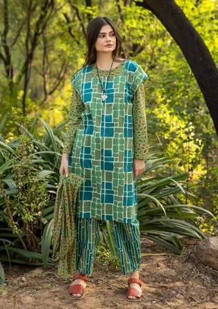 Kleid „Giraffe“ aus Bio-Baumwollgewebe - apfelgrün