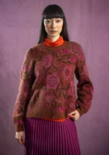 Gemusterter Pullover „Ada“ aus Bio-Baumwolle/Alpakawollgemisch - rost