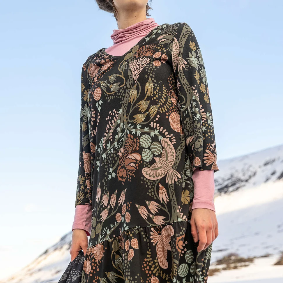 Tricot jurk "Yura" van biologisch lyocell/elastaan - zwart