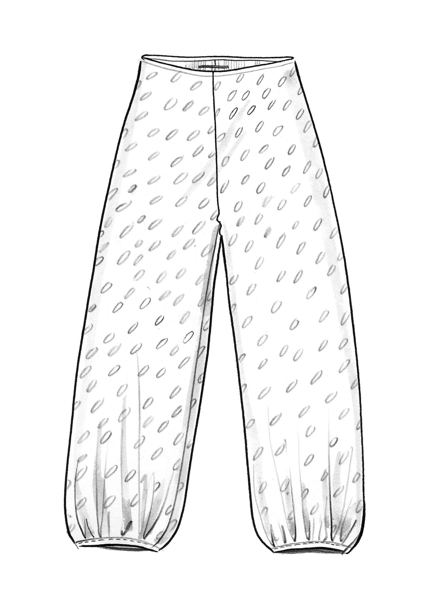 Pantalon  Fauna  en velours de coton biologique/polyester recyclé noir/motif