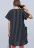 Robe "Ikat" en coton tissé (noir L)