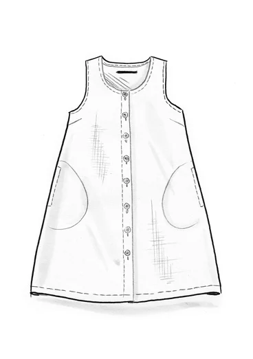 “Sylvi” sleeveless, striped/solid-colour linen dress - chilli