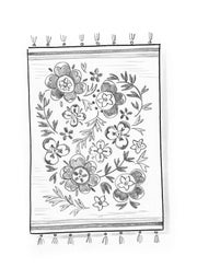 “Petals” organic cotton kilim rug