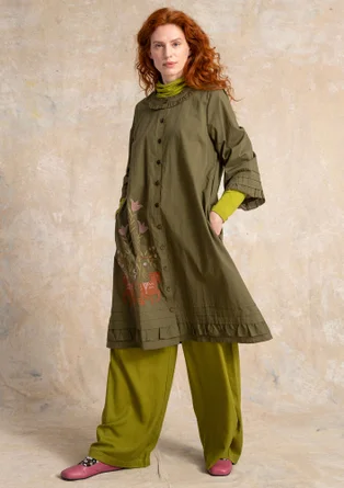 Besticktes Kleid „Fåle“ aus Bio-Baumwolle - fichte
