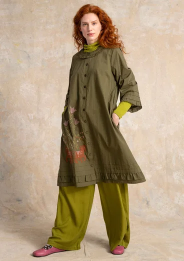 Besticktes Kleid „Fåle“ aus Bio-Baumwolle - fichte