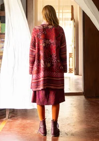 Gilet croisé "Augusta" en laine mélangée - aubergine