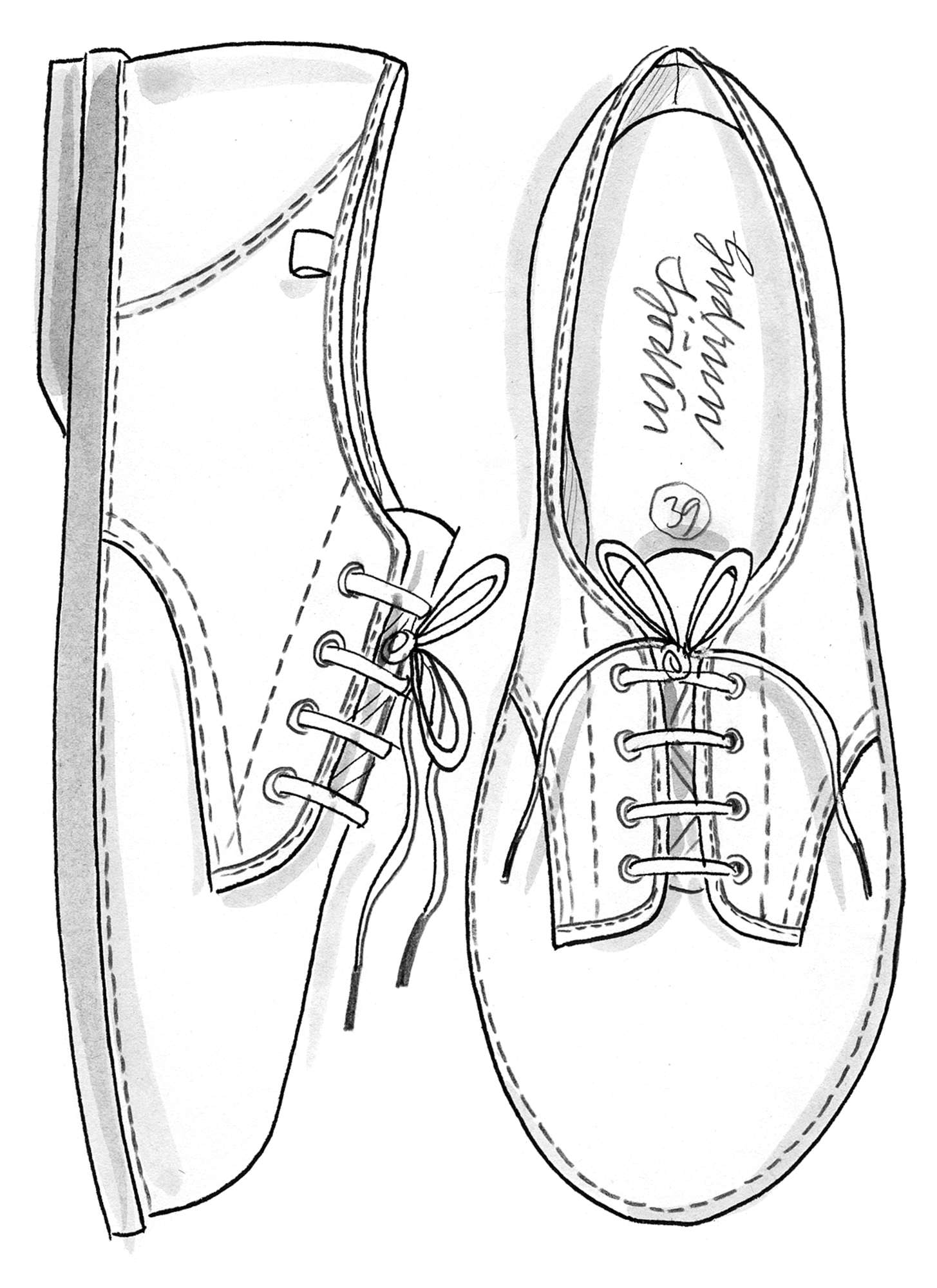 Nappa laceup shoes