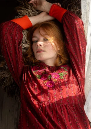 “Glimra” woven organic cotton dress - aubergine